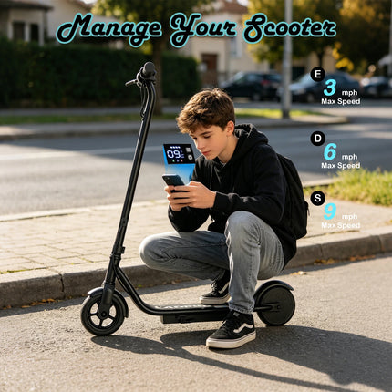 Monopattino Elettrico JUICEASE 15KM/H, Batteria 25V, Freno a Pedale, Motore 250W, Scooter Elettrico per Bambini, Idea Regalo