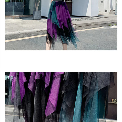 Tutu estivo gonna donna Harajuku Casual Tulle Bottom Jupe Femme Faldas moda vita alta Midi Mesh gonne abbigliamento donna Saia
