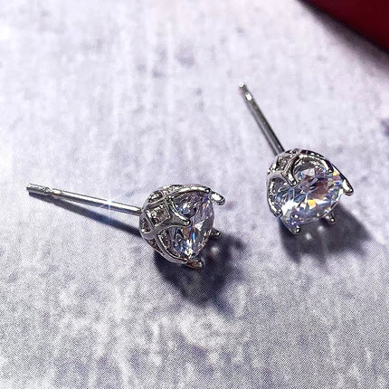 Promotion Moissanite Earrings for Women Pass Diamond Test Pen 100%  With Certificate Ear Studs 925 Sterling Silver Fine Jewelry PlatiNum