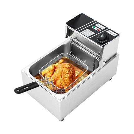 EF-81 220V 2500W Euro Plug 6L Singolo Cilindro Forno per Alimenti Commerciale Friggitrice Per Fare Patatine Pollo Fritto Pollo