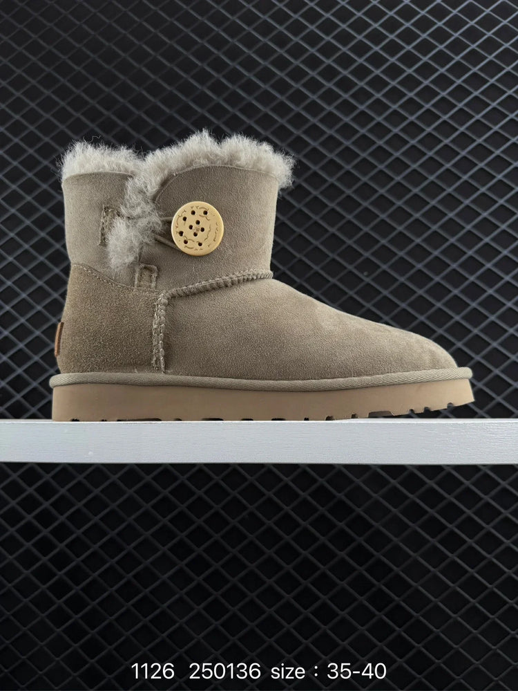 2026 Winter Boots Fur Ladies Snow Boots Real Sheepskin Wool Low-cut Warm Fur Shoes Man and Women Winter Short Boots Super Mini