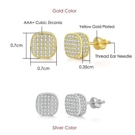Rock Hip Hop ghiacciato orecchino a perno per uomo uomo Set completo zircone oro Piercing accessori per l'orecchio Punk Hippie Trend gioielli Dropship platinumshop