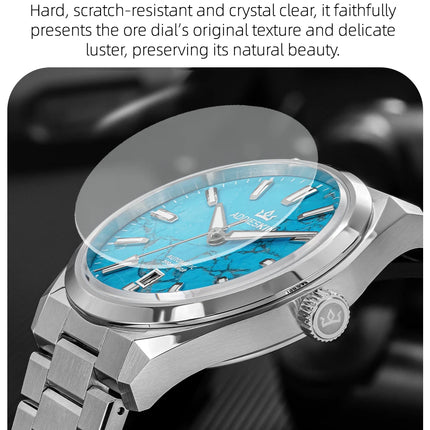 AddiesKIN K010 Turquoise Dial Automatic Mechanical Watch 20Bar Waterproof Sapphire Glass 9015 Movement BGW9 Luminous Men's Watch