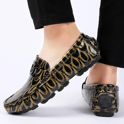Mocassini da Uomo con Motivi Testurizzati, Calzature Casual Slip-On per Uso Quotidiano, Calzature Resistenti all'Usura e Robuste per Uomo