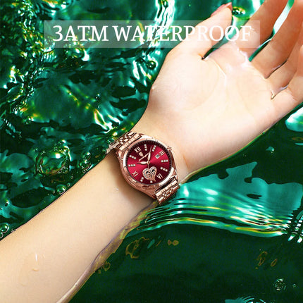 POEDAGAR Orologi di lusso da donna Orologio da donna impermeabile con data luminosa in acciaio inossidabile Orologio da polso da donna al quarzo alla moda elegante platinumshop