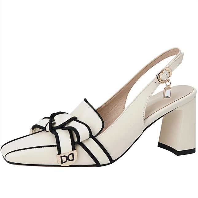 【JOCHEBED HU】2026 Nuova Estate Retro Sandali col tacco alto da donna Tacco spesso femminile Punta quadrata con retro Scarpe vuote Tendenza 33-46