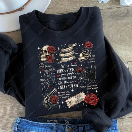 Run Little Mouse Haunting Adeline Dark Romance Book Hoodie Spicy Smut Reader Gifts Black Cat Graphic Pullover Men Women Hoodie