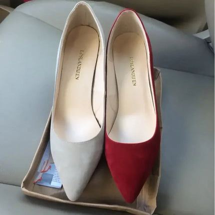 Tacchi alti Décolleté classici Tacchi a spillo da donna Punta ponited sexy Moda Ufficio Festa Matrimonio rosso Comfort femminile Scarpe da festa da donna platinumshop