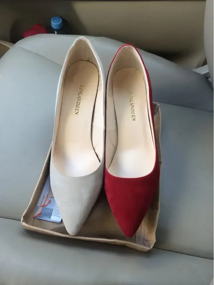 Tacchi alti Décolleté classici Tacchi a spillo da donna Punta ponited sexy Moda Ufficio Festa Matrimonio rosso Comfort femminile Scarpe da festa da donna platinumshop