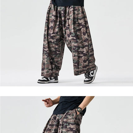 Pantaloni cargo mimetici uomo pantaloni Harem casual oversize da strada uomo pantaloni larghi Harajuku per sport all'aria aperta pantaloni a gamba larga da uomo streetwear