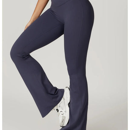 Flare Leggings Yoga Pants Women Bell-bottoms Yoga Tights High Waist Fitness Pants Stretch Gym Workout Sports Push Up Leggings PlatiNum