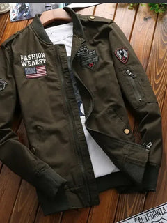 Neue Frühlings-Pilotenjacke im Militärstil, Multi-Pocket Herren Taktische Fliegerjacke, Herbst US Air Force Motorrad-Oberbekleidung aus Baumwolle