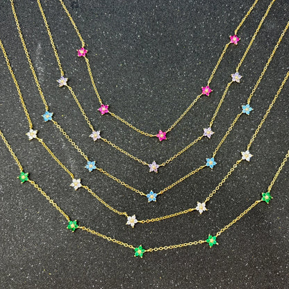 Moda colorata cubic zirconia 5 pezzi collana di fiori per le donne girocollo catena clavicola regali di gioielli da sposa