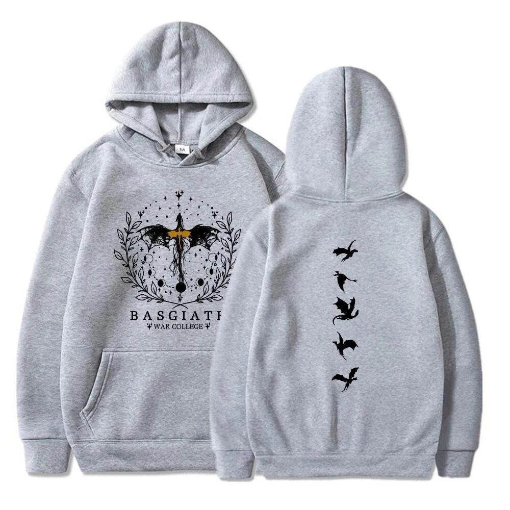 2025 Vintage Fourth Wing Printed Hoodie Women Casual Retro Fashion Pullover Autumn Winter Gothic Long Sleeve Sweatshirts