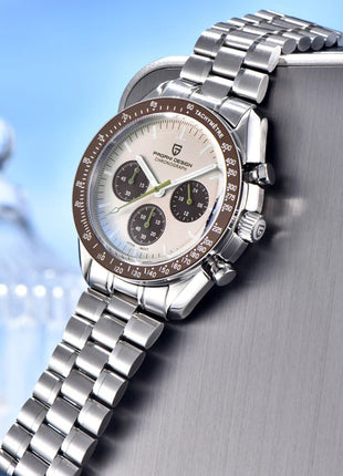 PAGANI DESIGN 2026 Nuovo Orologio da Uomo Moon, Orologio al Quarzo di Lusso per Uomo, Cronografo con Vetro Zaffiro AR, Impermeabile, Movimento VK63, Cinturino in Nylon