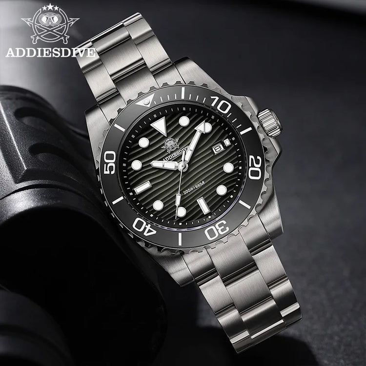 ADDIESDIVE Luxury Men's Quartz Watch Japan 2115 Stainless Steel Diving Luminous Watches 200m Waterproof High-End Wristwatch New