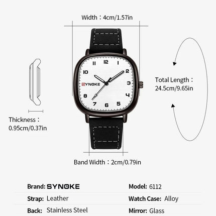SYNOKE orologio al quarzo da uomo Fashion Simple Business Belt orologio al quarzo per uomo orologio da polso per studenti sport Non meccanico platinumshop