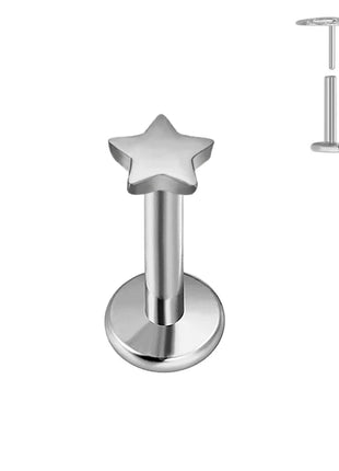 ASTM F136 G23 Orecchino a forma di cuore in titanio 16G 18G 20G Piercing senza filettatura Farfalla Push in Lip Stud Daith Labret Conch platinumshop