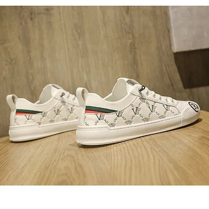 European Station Leather Fashion Men's Sneakers Men Shoes Man Embossed All Fashion Leather Red Casual Shoes for Men Men Shoes