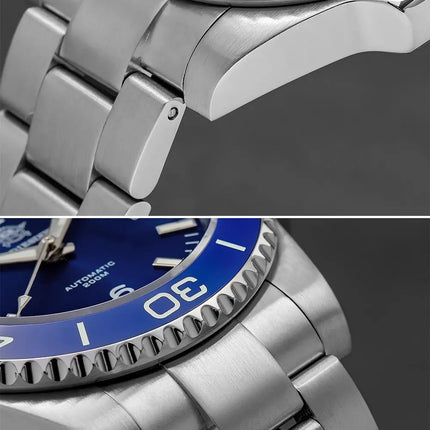 ADDIESDIVE Men Fashion Diving Mechanical Watch, Sapphire Crystal 20Bar Ceramic Bezel Super Luminous Stainless Steel Personalized