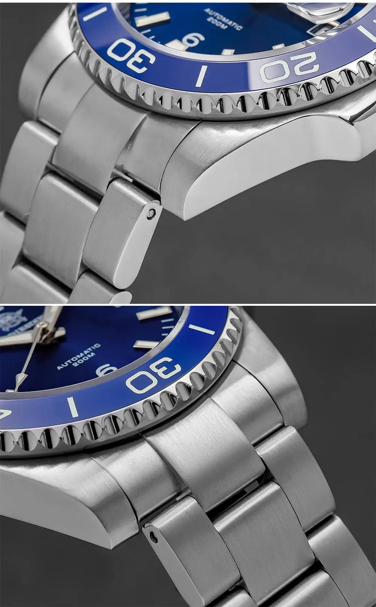 ADDIESDIVE Men Fashion Diving Mechanical Watch, Sapphire Crystal 20Bar Ceramic Bezel Super Luminous Stainless Steel Personalized