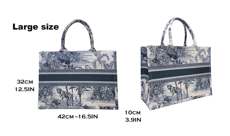 Nuova borsa tote personalizzata da donna 2026, borsa a mano in tela stampata, borsa da spiaggia grande capacità