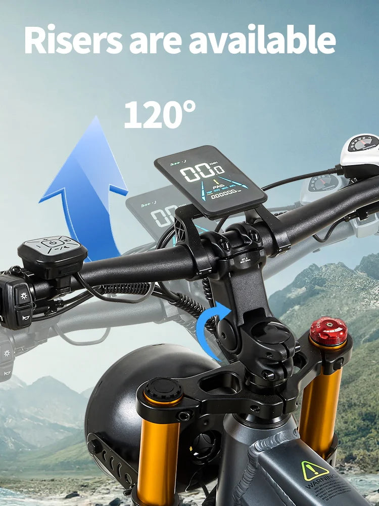 BURCHDA RX80 Bicicletta Elettrica da Montagna 1000W 50KM/H, Batteria al Litio 48V20AH, Pneumatici Fat 4.0 da 26 Pollici, E-Bike per Adulti