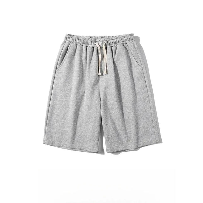 Pantaloncini da uomo casual classici a tinta unita di media lunghezza, semplici pantaloncini sportivi casual di tendenza
