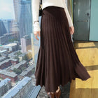Autumn And Winter Fashion Mink Cashmere Mid Length High Waist Skirt For Women, Knitted Umbrella Skirt, Fashionable Pleated Skirt PlatiNum