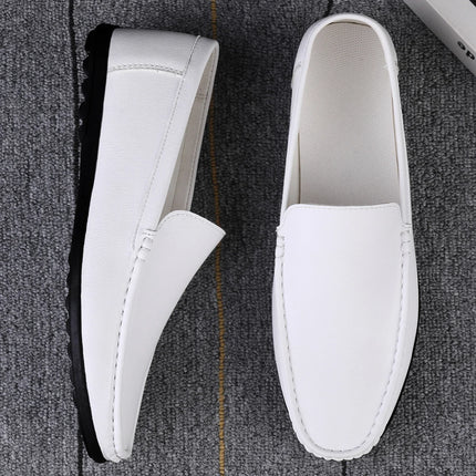 Scarpe casual da uomo in pelle moda Estate comode slip on di alta qualità Mocassini bianchi Comode scarpe da barca da guida Mocassini da passeggio