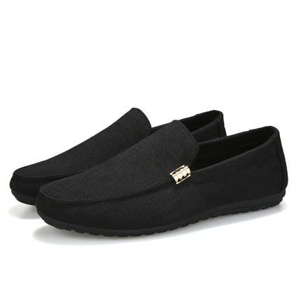 Scarpe casual da uomo in tela slip on mocassini alla moda per uomo abito di lusso scarpe da guida appartamenti formali per feste di matrimonio taglie forti