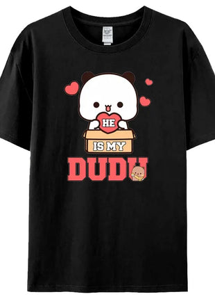 Bubu Dudu Felpa per coppia abbinata Simpatico regalo di anniversario Abbigliamento Uomo Donna Vita quotidiana Maglietta casual in cotone Coppia Orso Tee