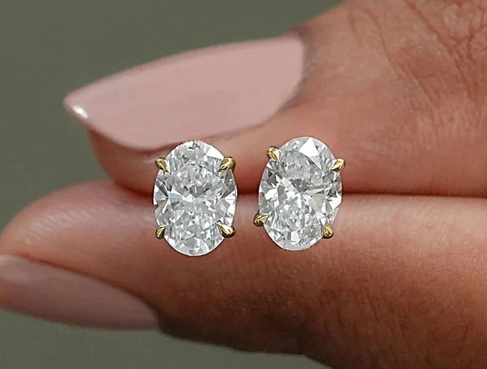 1-4ct Oval Cut Moissanite Stud Earring for Women Men D Color Sparkling Diamond 925 Sterling Silver Ear Studs Party Jewelry Gifts PlatiNum