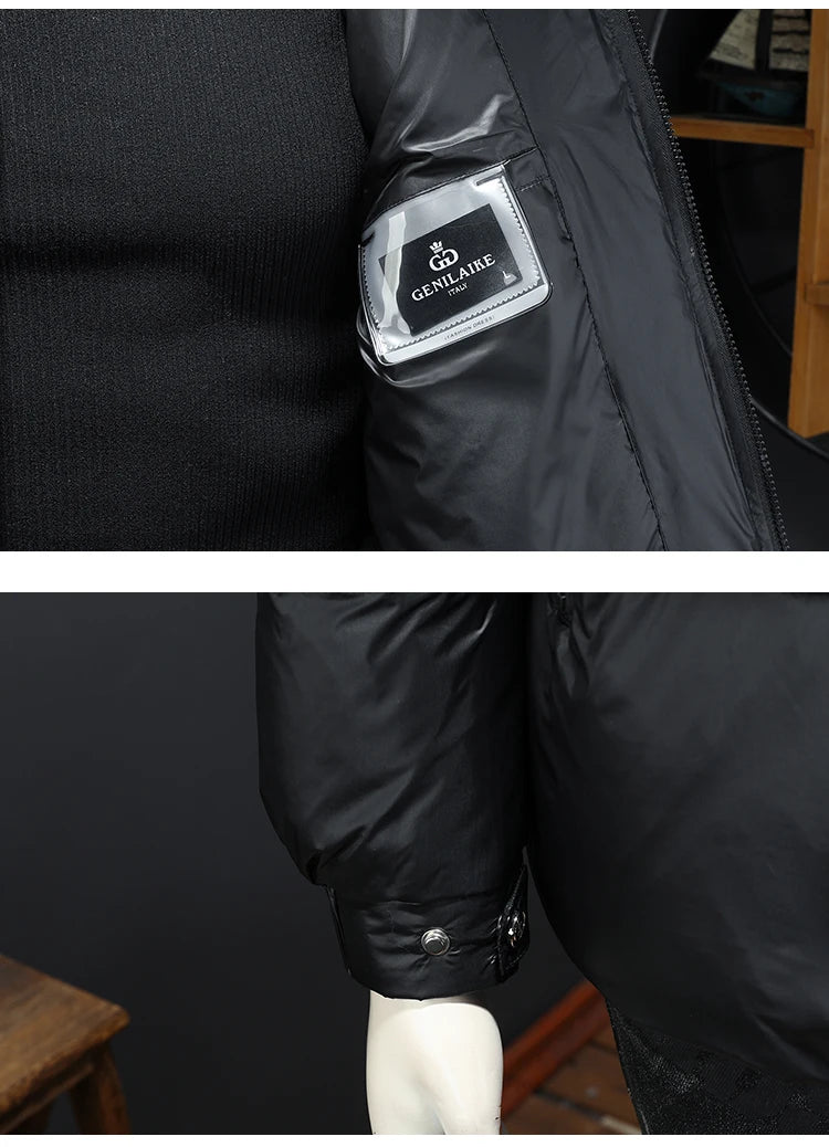 New Men's Short Down Jacket Korean Style Trendy stand collar Winter Coat Fashionable Stylish Warm Puffer Jacket
