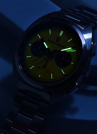 Orologio da Uomo PAGANI DESIGN con Quadrante Giallo, Cronografo al Quarzo, Movimento Giapponese VK63, Vetro Zaffiro, Impermeabile, Novità 2026