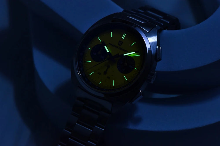 Orologio da Uomo PAGANI DESIGN con Quadrante Giallo, Cronografo al Quarzo, Movimento Giapponese VK63, Vetro Zaffiro, Impermeabile, Novità 2026