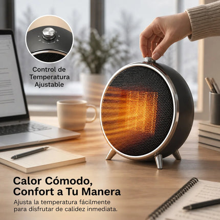 1500W Electric Ceramic Heater, 2 Power Levels, Adjustable Thermostat, Overheat and Anti-Tipping Protection, for Home and Office