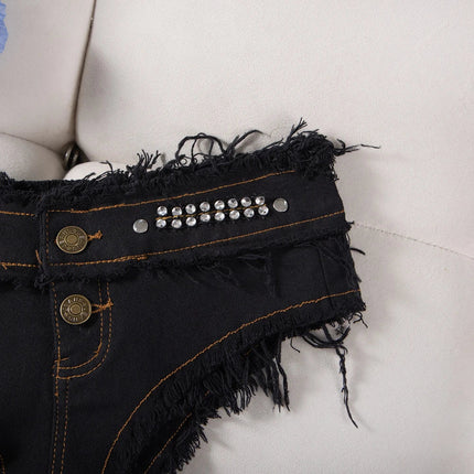 Womens Low Waist Denim Jeans Shorts Hottie Sexy Nightclub Mini Shorts Pants Jeans Slim Young Ladies White Pole Dance Hotpants PlatiNum