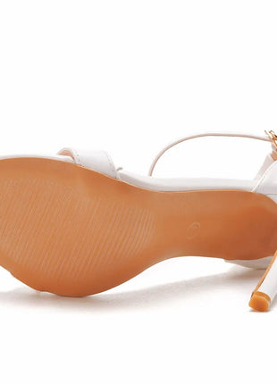 2026 spring Fashion Large Size 11cm Woman Sexy Dance Shoes Sandals Women Shoe Summer High Heels Stiletto Elegant Party Shoe PlatiNum