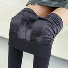 Colorful Fleece Lined Tights Winter Women Thermal Pantyhose for Female Panty Polar Skin Black Effect Stockings Thermal Leggings PlatiNum