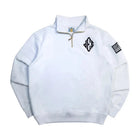 Men Retro Half-Zip Tracksuit Suit Cool Pattern Embroidery Streetwear Casual Fashion Stand Collar Zipneck Hoodie Daily Sweatpants PlatiNum