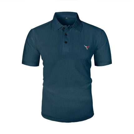 Men's Short Sleeve Summer T-Shirt with Ice Silk Lapel, Men's Top