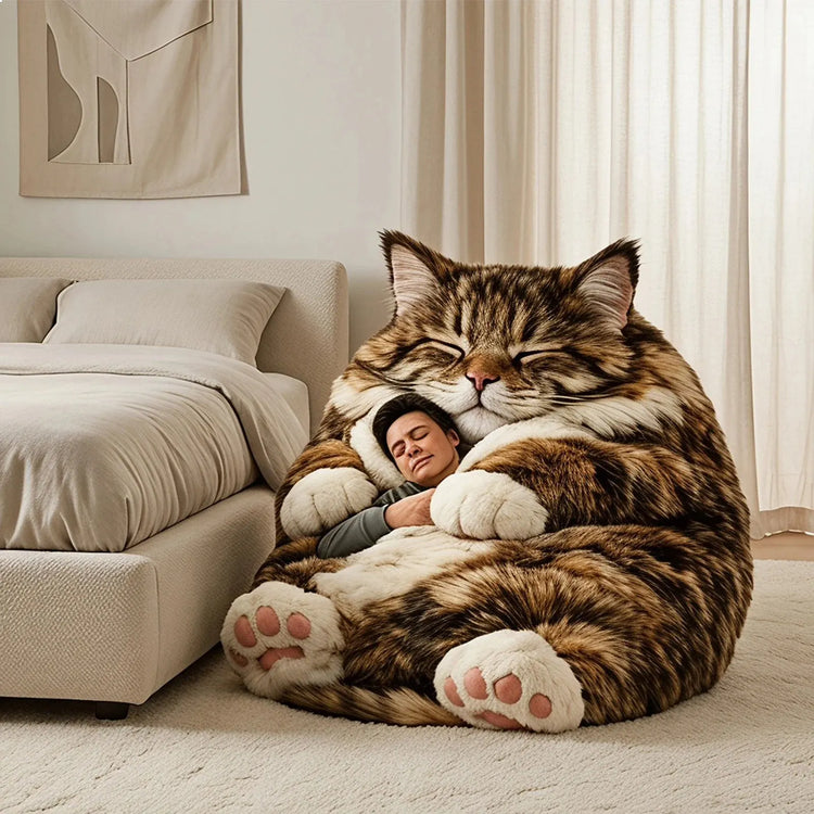 Giant Animal Sleeping Bag Soft Warm Plush Washable Cute Cat Envelope Bed for Adults Winter Outdoor Use