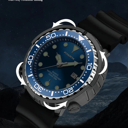 FOXBOX Top Brand Fashion Diver Watch Men 50ATM Waterproof Date Clock orologi sportivi orologio da polso al quarzo da uomo Relogio Masculino platinumshop
