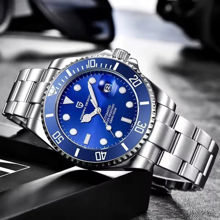 PAGANI DESIGN 2026 43MM Serie Water Ghost Orologio Meccanico di Lusso da Uomo con Ghiera in Ceramica, Vetro Zaffiro, Acciaio Inossidabile, Orologi Automatici da Uomo