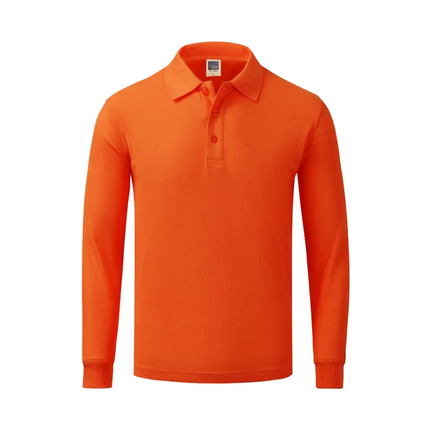 Long sleeve polo shirt in breathable cotton Personal Company Group Design Custom Logo print embroidery Casual men's and women's tops