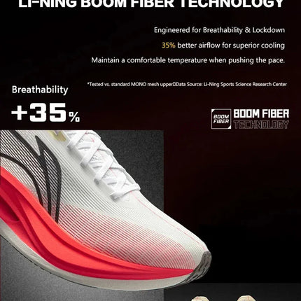 Li-Ning Unisex FEIDIAN 5 ELITE Racing Running Shoes SUPER BOOM LiNing CARBON-FIBER PLATE Shoes Anti-Slip Sneakers ARMV003 PlatiNum