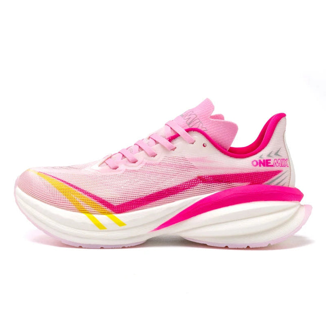 ONEMIX YUE SHUANG Scarpe da corsa estive da uomo Design leggero Asciugatura rapida Maratona Supporto per l'assorbimento degli urti Sneakers da uomo PlatiNum