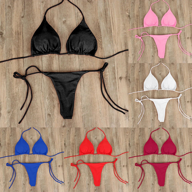 Costume da Bagno Estivo da Donna, Set Bikini Sexy con Reggiseno Imbottito Push-up e Perizoma, Due Pezzi, Abbigliamento da Spiaggia, Costume da Bagno Femminile Sexy platinumshop