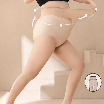 Plus Size Tights High Waist Anti-hook Tear-resistant Super Elastic Sheer Nylon Pantyhose Stocking large up to 110kg for Women